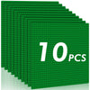 Pokiiulk Classic Baseplates Building Plates-Pack of 10 Large 10 x 10 Building Bricks Compatible with All Major Brands Perfect STEM Gift for Builders Age 3+ (Green)