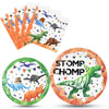 Watercolor Dinosaur Party Plates And Napkins - Dinosaur Party Supplies Bundles For Boys Kids Birthday Disposable Dinner Dessert Cake Luncheon Plates Napkins Tableware Set Serves 16 Guests 48 Pieces