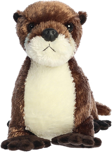 Aurora Adorable Flopsie River Otter Stuffed Animal - Playful Ease - Timeless Companions - Brown 12 Inches