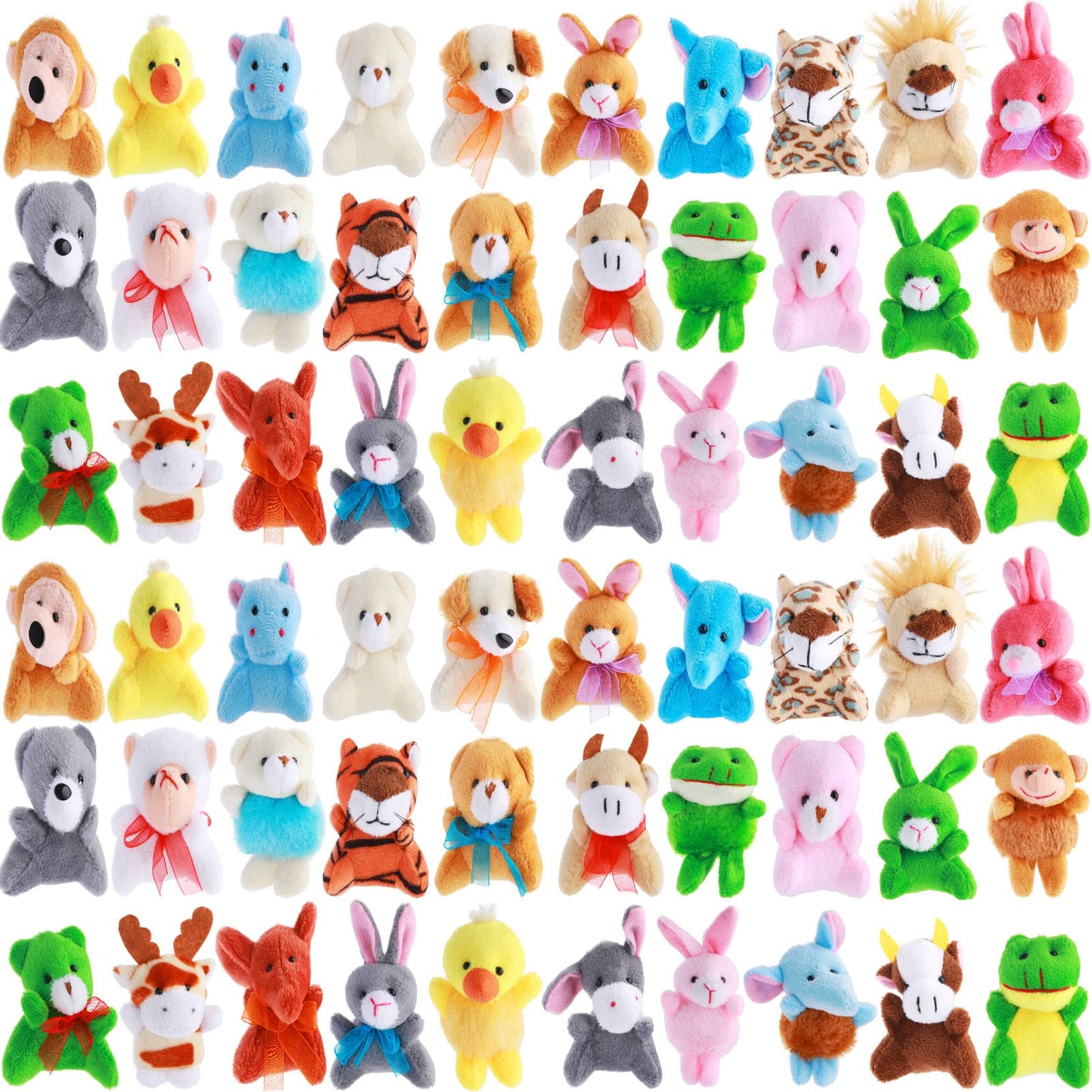 Skylety 60 Pack Mini Plush Animals For Christmas 30 Styles Bulk Mini Stuffed Animals Plush Toy Small Stuffed Keychain Cute Assortment For Carnival Prizes, Party Favor, Kindergarten Goodie Bag Fillers