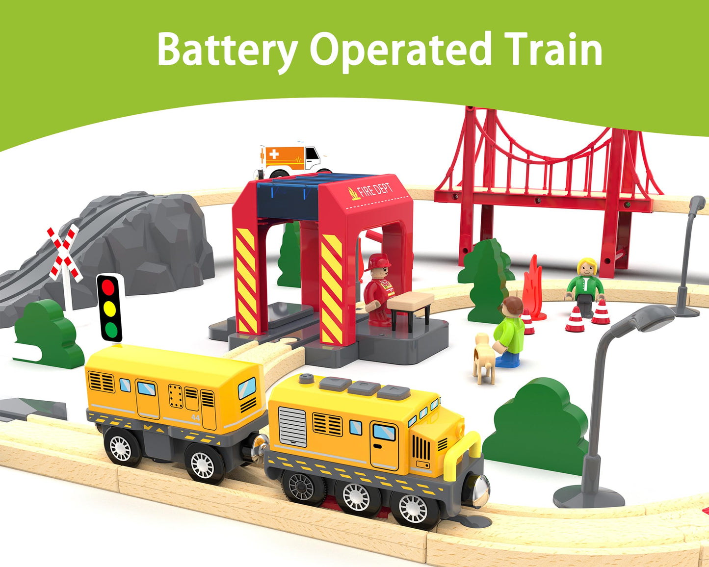 Battery Trains For Wooden Tracks, Motorized Locomotive Train For Kids Electric Train Accessories, Toy Train Set With Magnetic Trains Compatible With Thomas, Brio, Chuggington, Melissa & Doug
