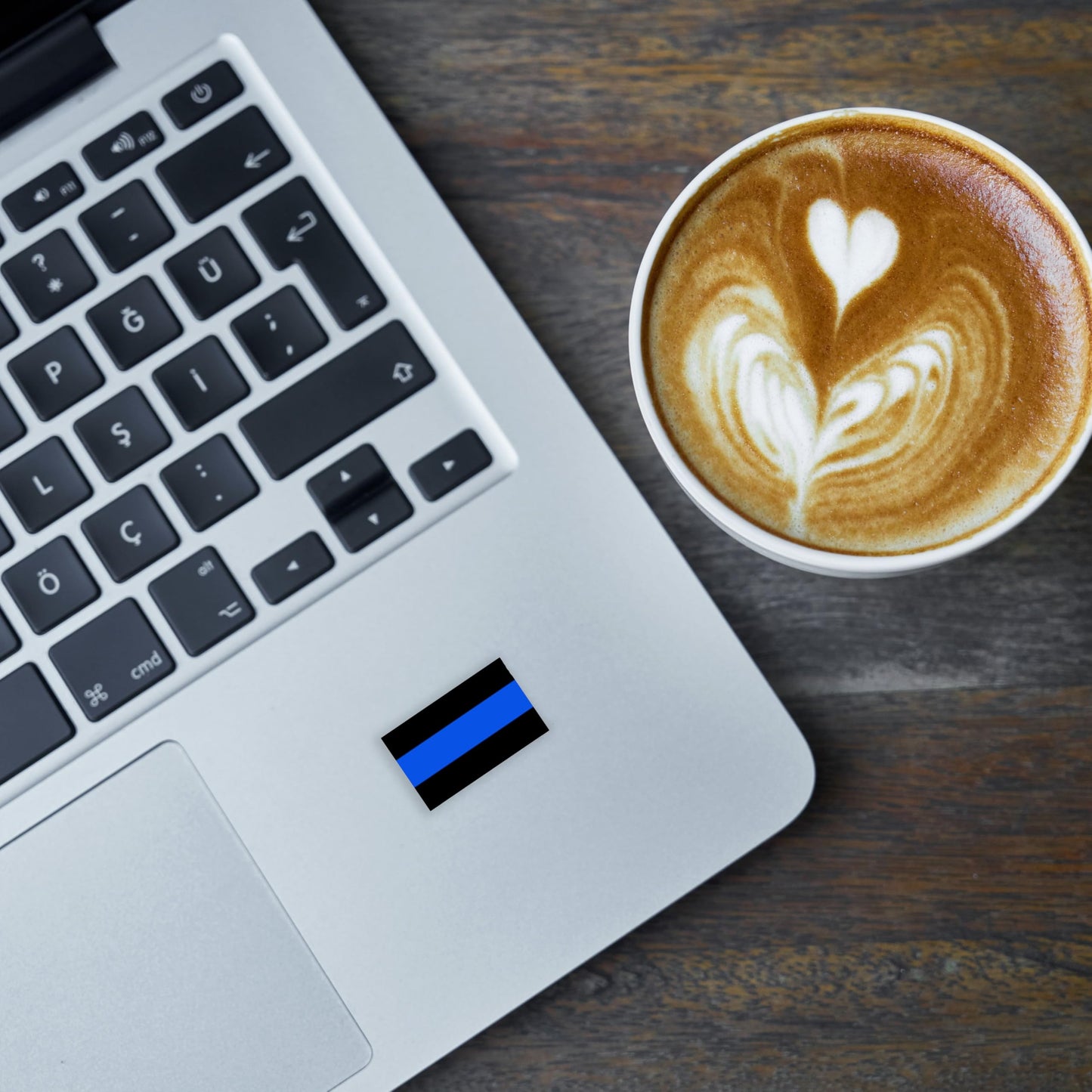 250 Leo Law Enforcement Rectangle Blue Line Flag Stickers - Black Rectangle With Blue Line For Police Support