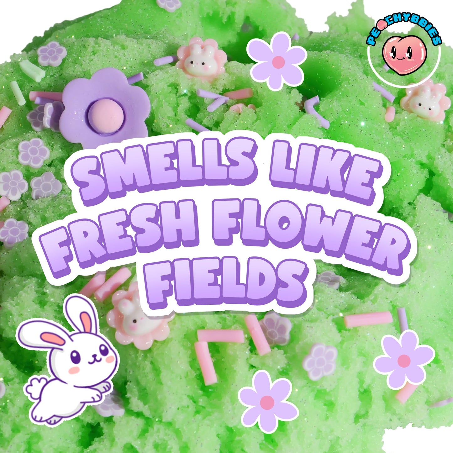Peachybbies Spring Garden Cloud Slime - Made in USA enhanced 100% Authentic 7 oz. Scented for Kids ASMR Axolotl Gifts Slime Charms Fidget Toys