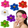 Super Z Outlet Hula Girl Paper Foam Hibiscus Color Assorted Flower Lei Hawaiian Island Rainforest Theme Hair Clips for Costume,