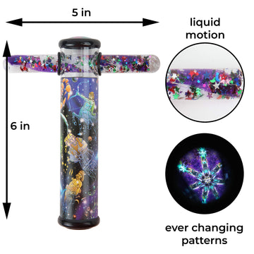 Playlearn Space Design Kaleidoscope Glitter Wand - 6' Kaleidoscope Toy With 5' Spiral Glitter Wand
