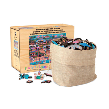 Buffalo Games - Hawaiian Food Truck Festival Wood Puzzle - Whimsy Cut Jigsaw Pieces - 500 Piece Jigsaw Puzzle - Ages 14 And Up