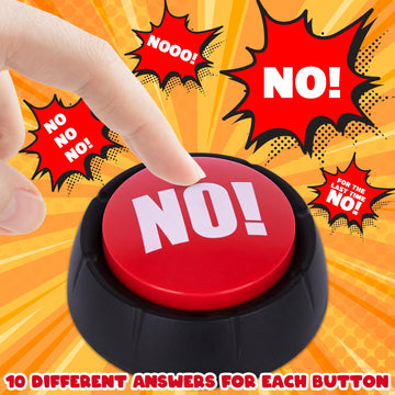 Artcreativity No Button - 1 Piece - Toy Noise Button For Desk With 10 Sound Variations - Funny Buttons With Sound - Novelty Toys