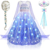 Latocos Light Up Elsa Costume For Girls Kids Princess Dress Up Cloths For Little Girls Birthday Halloween Cosplay