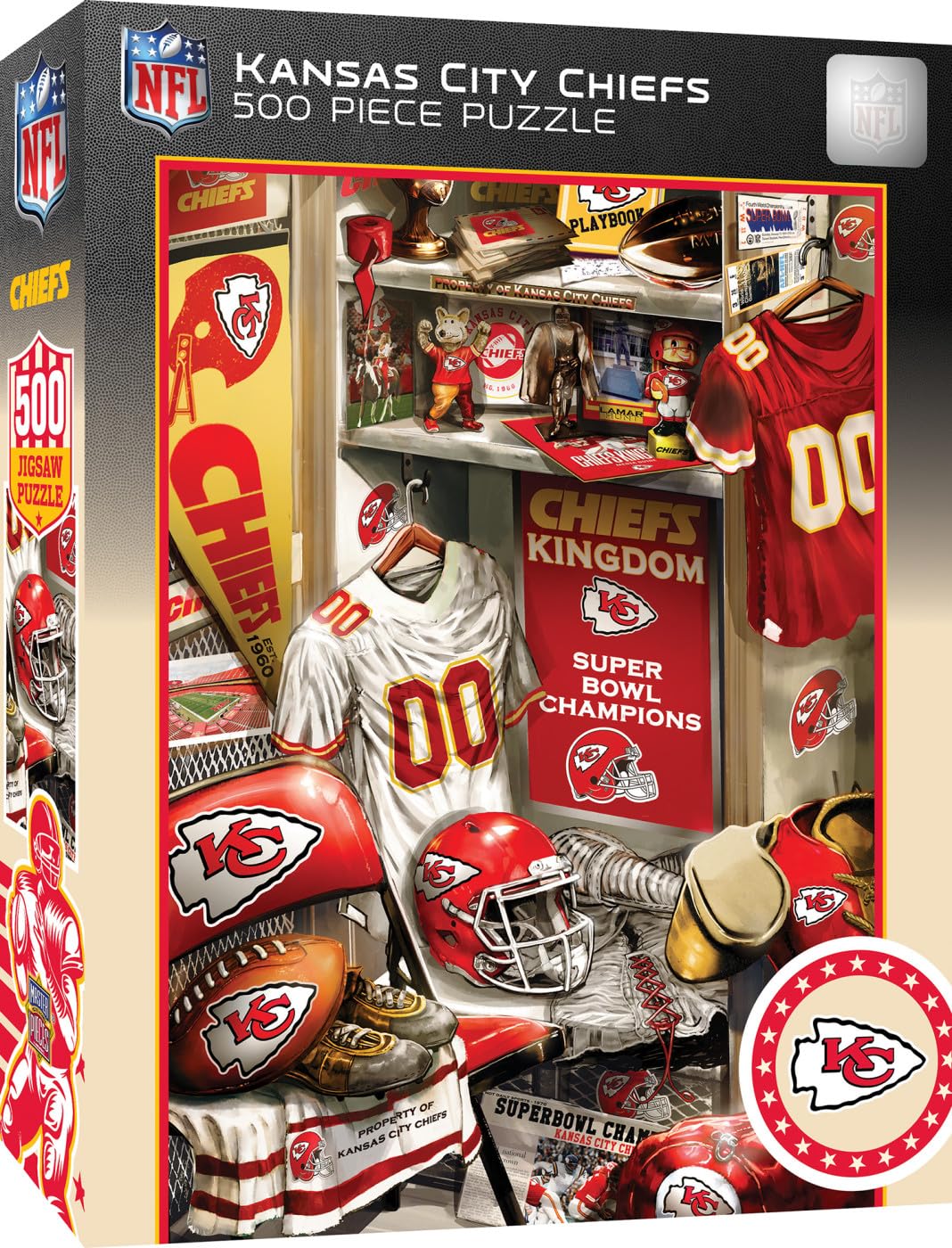MasterPieces Game Day 500 Piece Jigsaw Puzzle for Adults - NFL Kansas City Chiefs Locker Room - 15x21