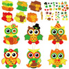 Chiazllta 30 Packs Fall Thanksgiving Craft For Kids Thanksgiving Owl Diy Art Craft With Fall Autumn Leaves Pumpkins Stickers Mak