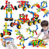 Qirptey Kids STEM Building Toys, 125 Pcs Colorful Building Blocks for Ages 3-8, Educational Engineering Games, Birthday Gift