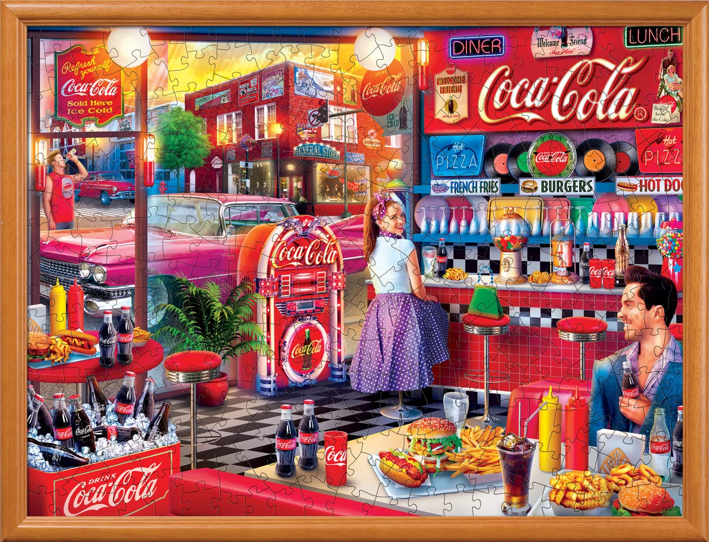 MasterPieces 300 Piece EZ Grip Jigsaw Puzzle - Coca-Cola Soda Fountain, 18"x24", Multi, Cardboard, Model 32180