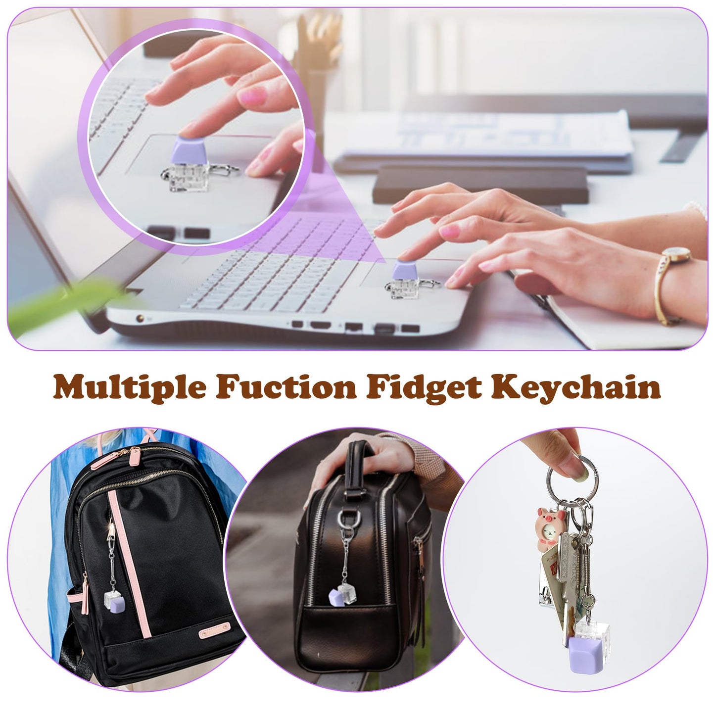 HTSHO Fidget Toys mature-themeds Fidgets for Kids 8-12 mature-themed Fidgets for Anxiety and Stress Desk Fidgets for mature-themeds Stocking Stuffers Party Favors for Kids (Purple)