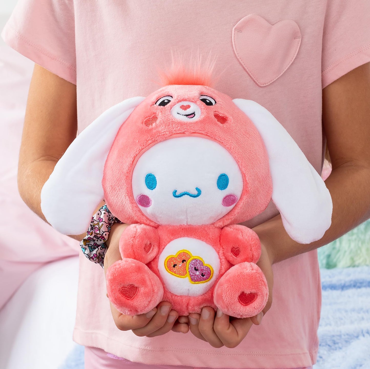 Cinnamoroll Dressed As Love-A-Lot Bear 8' Fun-Size Plush, Pink - Soft, Huggable Bestie! – Good For Girls And Boys, Employees, Collectors, Ages 4+