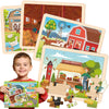 Wooden Farm Puzzles For Kids Age 3 4 5 Year Old, 4 Pack 24 Pcs Montessori Toddler Jigsaw Puzzles For Girl Boy Activities Prescho