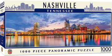 Masterpieces - 1000 Piece Jigsaw Puzzle, Nashville Skyline Panoramic, Fun For Adults, Family, Kids 13'X39