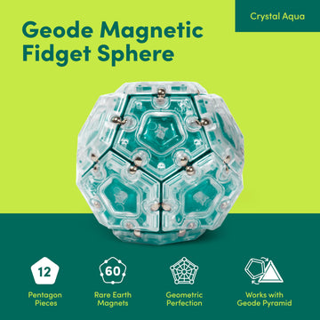 Speks Geode Pentagons Magnetic Fidget Toy For Adults & Teens 14+ | Sensory Gadget For Stress Relief, Office Desk Toy Present, Christmas Gift, Holiday Stocking Stuffer | Razzle, 12-Piece Set