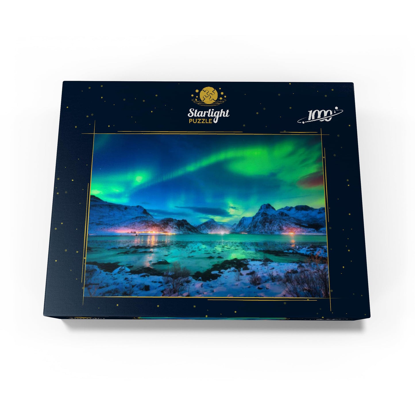 Mypuzzle Aurora Borealis Over Sea Coast, Lights At Night. Northern Lights On Lofoten Islands, Norway - Premium 1000 Piece Jigsaw