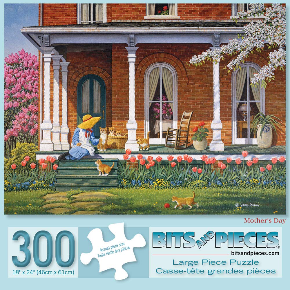 Bits And Pieces - 300 Piece Jigsaw Puzzles For Adults - Value Set Of Three (3) - Classic Summer Large Piece Jigsaws By Artist Jo