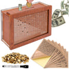 AIERSA Cash Vault Wooden Money Saving Box Cash Savings Box for 10000 5000 3000 2000 1000 500 Money Saving Challenge Piggy Money Bank for mature-themed Money Savings with Dry Erase Pen Blank Savings Tracker