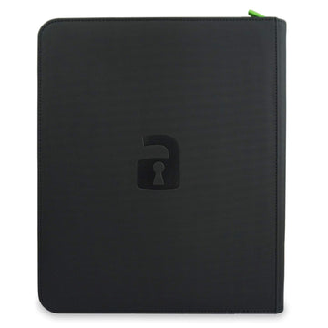 Vault X enhanced Exo-Tec Zip Binder 12 Pocket 20 Double-Sided Pages for 480 Side-Loading game-style for Board Collectible or Trading Card Game Protective Folder Album (Black)