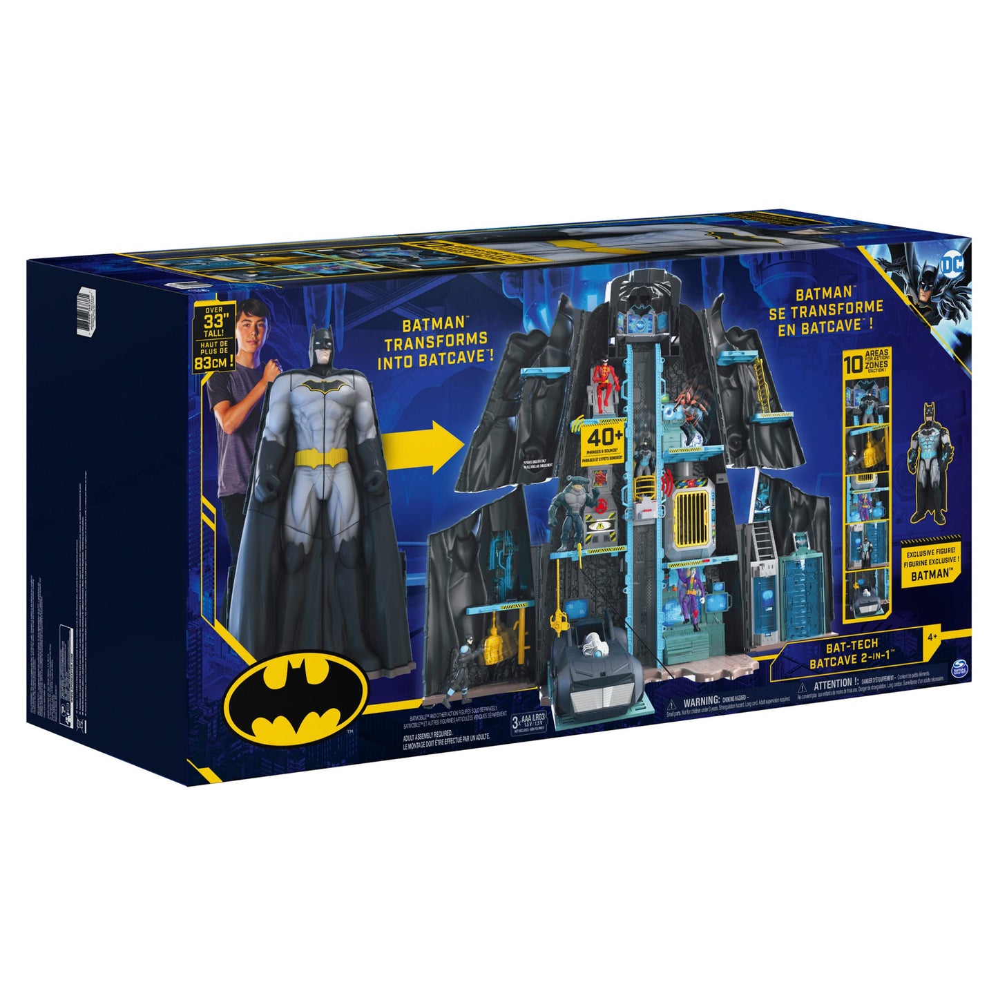 DC Comics Batman Bat-Tech Batcave Playset with 4” Figure & Accessories - Kids Toys for Boys Age 4+