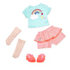Glitter Girls Rainbow Summer Outfit for 14-inch Dolls - Colorful Clothes & Accessories for Girls Ages 3 and Up