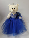 KINNEX COLLECTIONS SINCE 1997 20'' Teddy Bear with Elegant Dress (Centerpiece) ~ B16631N-15 (Royal Blue)