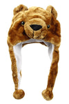 Bioterti Plush Fun Animal Hats -One Size Cap - 100% Polyester With Fleece Lining (White Leopard)