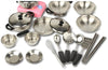 Miniature Toy 17-Piece Stainless Steel Pots And Pans Set , Magikon Pretend Play Kitchen Cooking Utensils Toy