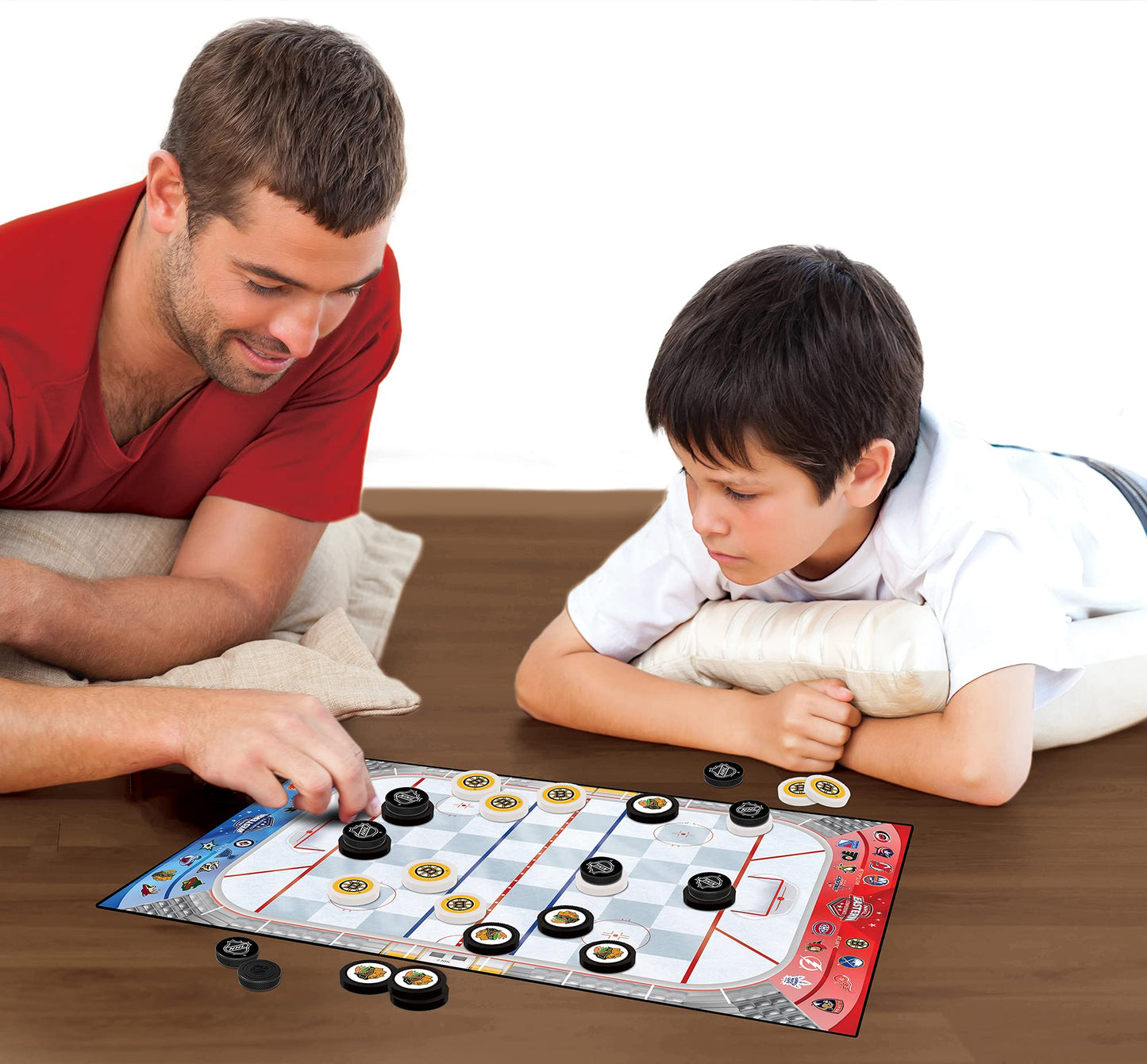 Masterpieces Nhl Full League Version Checkers Board Game Team Color, 13'' X 21''