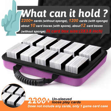 1200-2200 Card Game Case For Cards Against Humanity Game,Collectible Trading Card Storage Holder Compatible For Pokemon Cards, S