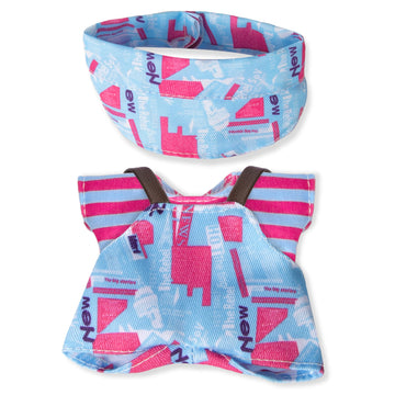 Clothes for 6.7in/17cm Doll Set of 4 Cute Doll Accessories Includes Doll Hat+T-Shirt+Bib Pants+Shoes Set enhanced Fashion Outfit for Collectors Unique Gift (Style D2)