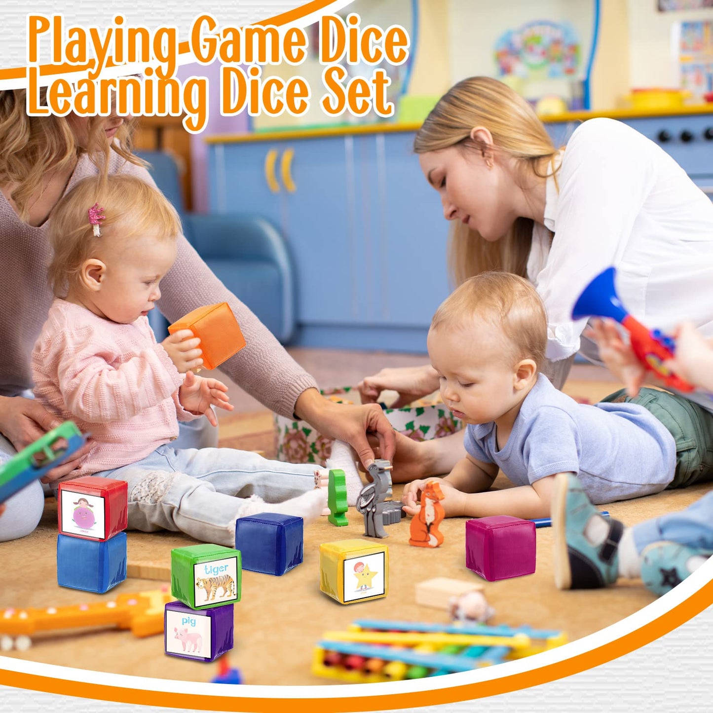 Yilloog 16 Pcs 3.15 Inch Diy Photo Pocket Dice For Classroom Large Clear Foam Dice Education Playing Game Cubes Set 6 Sided Stac