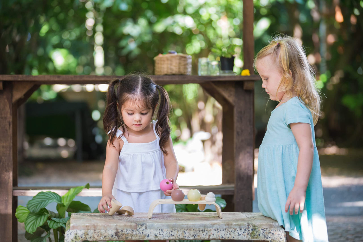 PlanToys Ice Cream Cone Pretend Play Food Set (3486) | Sustainably Made from Rubberwood and Non-Toxic Paints and Dyes