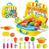 OLEOCA Toddler Kitchen Playset - 25 Piece Portable Pretend Kitchen Set with Toy Food, Utensils, Pots & Cups, Easy Storage Cookin