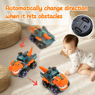 KidsMind Dinosaur Monster Truck for Baby Boy Music and Light Up Toy for Toddlers 1-3,Battery Powered Dino Trucks Toy Ideas for 2