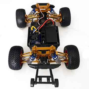 Rwlzlb For Hyper Go H16Bm Upgrades, 1/16 Rc Car Parts, Metal Upgrade Aluminum Accessories, Gold Replacement Parts Kit For H16Bm