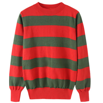 Eforpretty Halloween Costume For Kids Boys Freddy Krueger Knitted Sweater Jumper With Leather Glove Set,11-12 Years