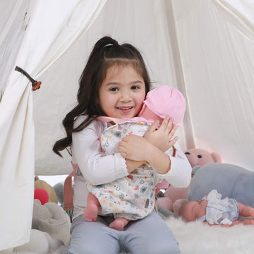 Gagaku Doll Carrier Soft Cotton Front And Back Carrying With Adjustable Straps For Baby - Rose Garden