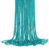 Saiaokj 16Pcs Teal Plastic Round Beaded Necklaces, 33Inch Mardi Gras Party Decoration Supplies