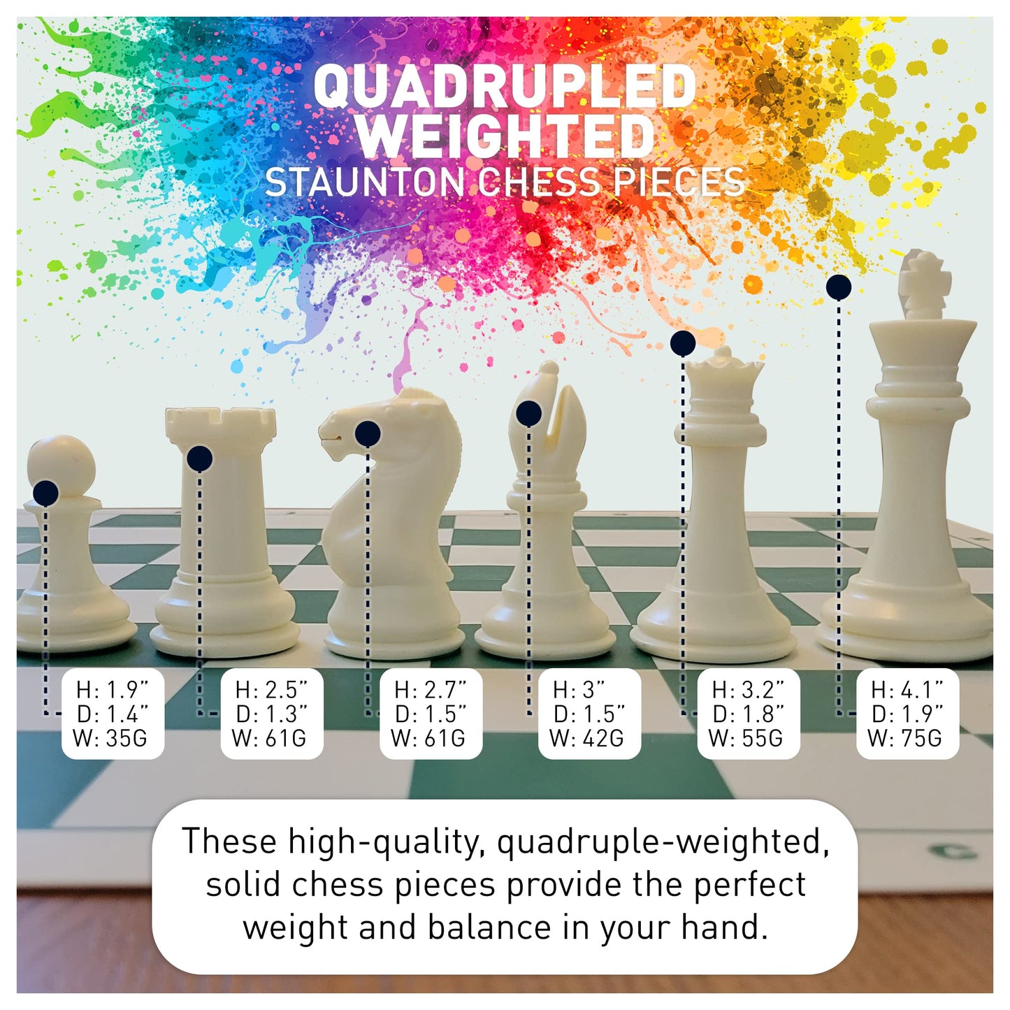 Staunton Quadruple Weighted Chess Set