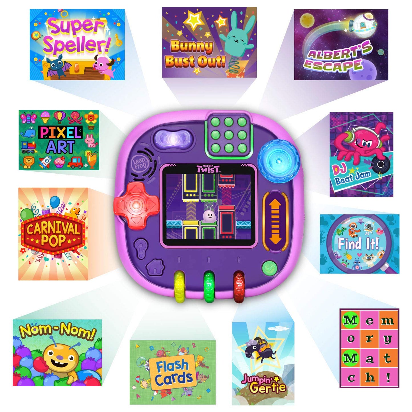 LeapFrog RockIt Twist Handheld Learning Game System, Purple, Model 80-606060, Plastic