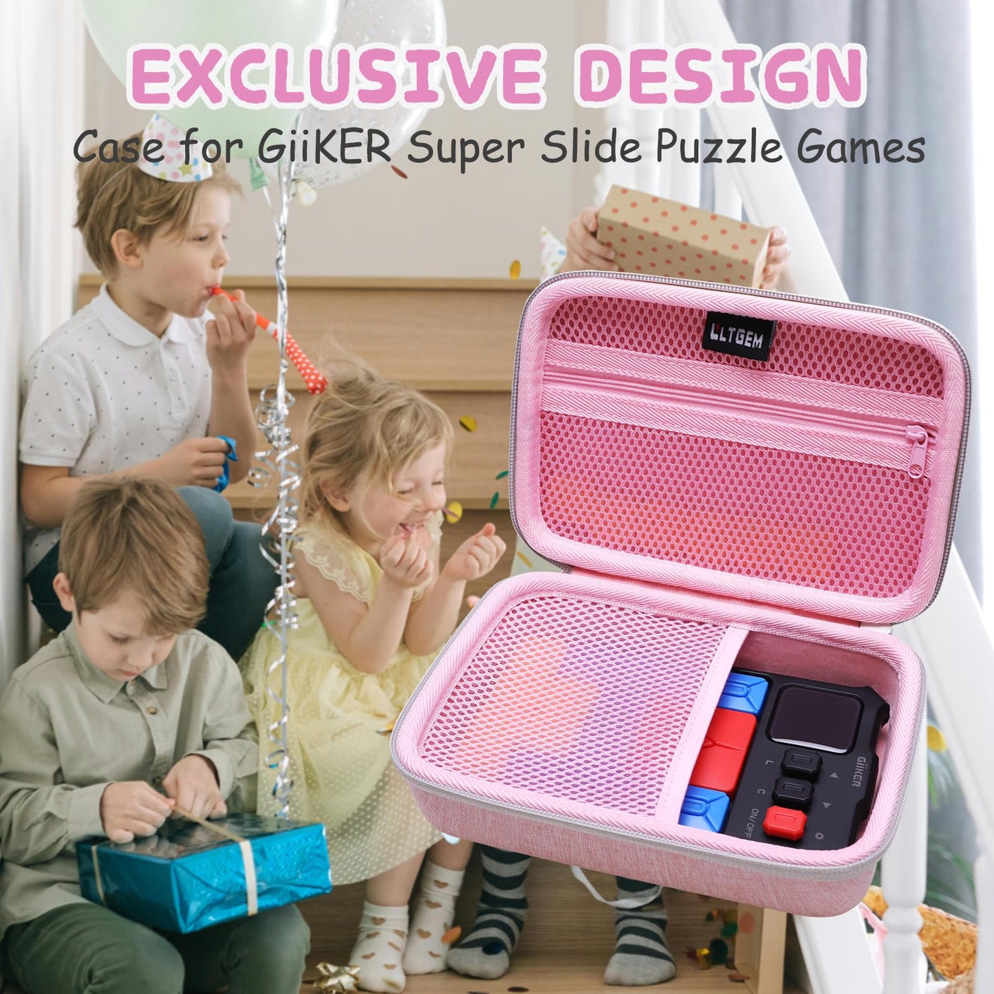 LTGEM Case for GiiKER Super Slide Puzzle, Pink, EVA Material, Model CS1519