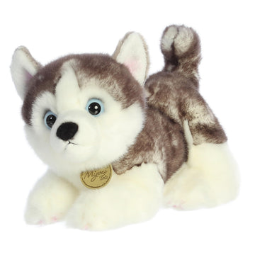 Aurora Adorable Miyoni Tots Siberian Husky Pup Stuffed Animal - Lifelike Detail - Cherished Companionship - Gray 10 Inches