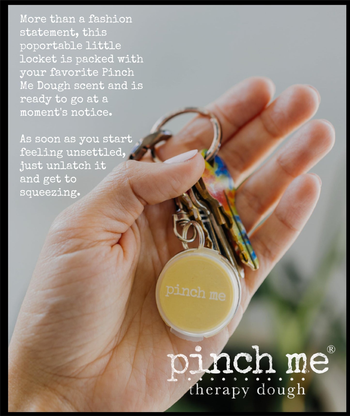 Pinch Me Therapy Dough Locket Combo - Holistic Aromatherapy Stress Relieving Putty - .3Oz Clip-On Locket Scent + 3Oz Dough Melon