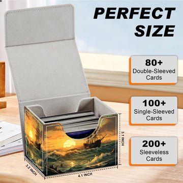 DEGDFSGR Card Game Storage Box for TCG MTG Commander Deck Box Organizer Trading Card Case Magnetic Closure Creative Pattern Up t