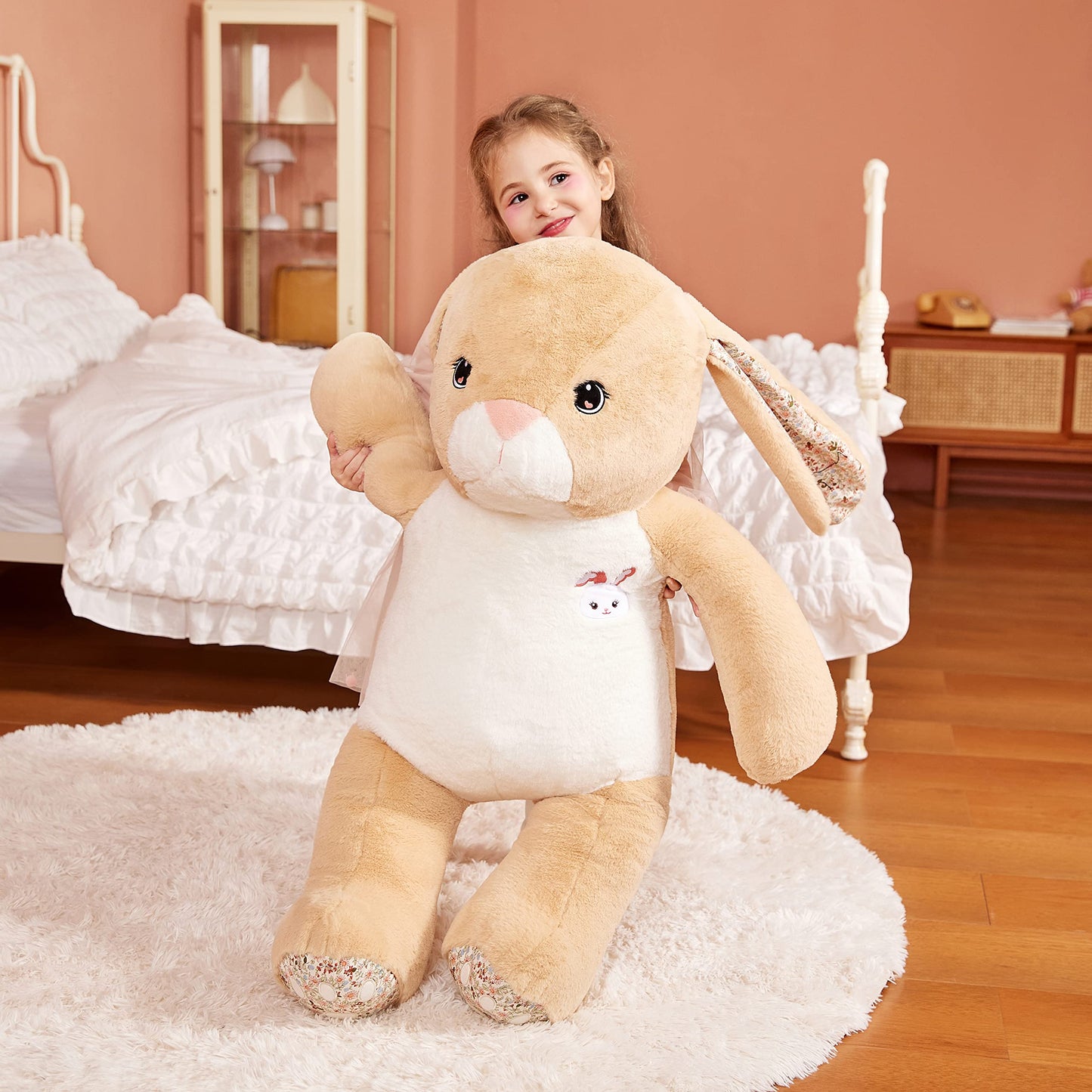 Ikasa Giant Rabbit Stuffed Animal Plush Toy, 30' Large Cute Jumbo Bunny Toys For Kids Girls Boys Girlfriend