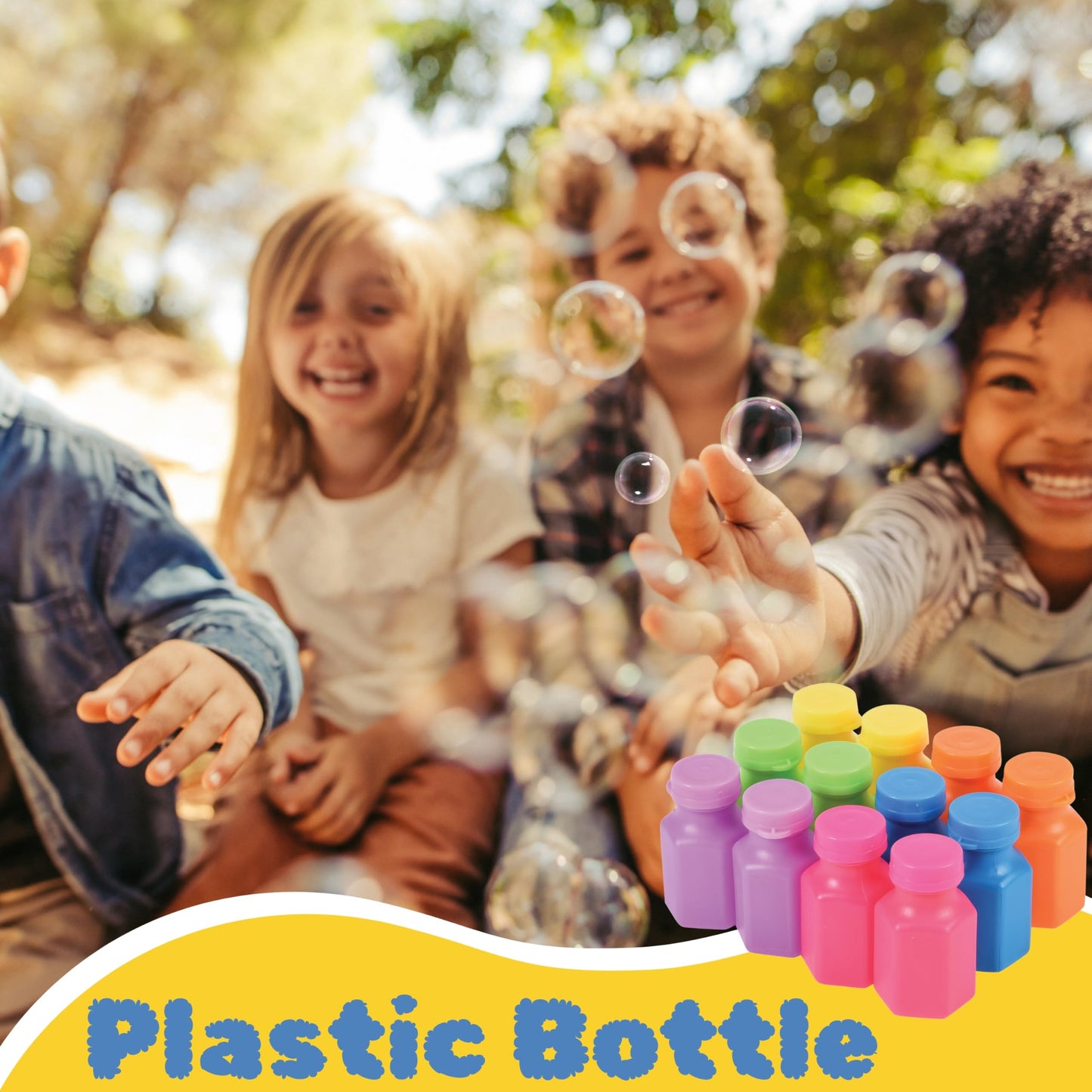 U. S. Toy Neon Party Bubbles, Bubbles For Kids W/Wands And Bottles To Blow Bubbles, Party Favors For Summer Events, Toddler Toys For 3+, 12-Pack