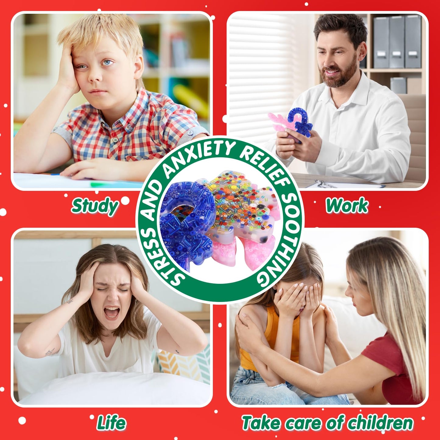 3Pcs Picky Pad - Skin Picking Fidget Toy, Picking Pad With Christmas Tree, Antelope And Magic Wand, Sensory Toys Chirstmas Gifts Silicone Picking Fidget Pad, Sensory Pick Pad, Trichotillomania Toys